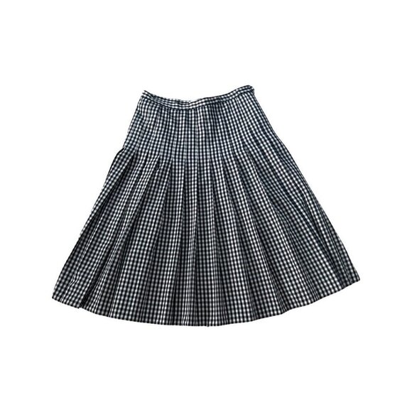 Valentino black white plaid A line wool skirt size 44 Us size 8 - Picture 2 of 4